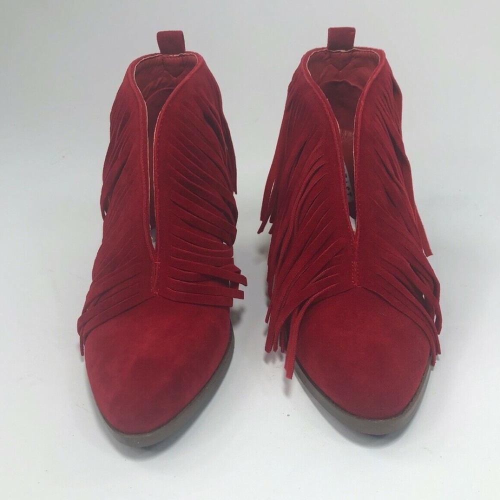 Red Fringe Booties - Picture 2 of 5